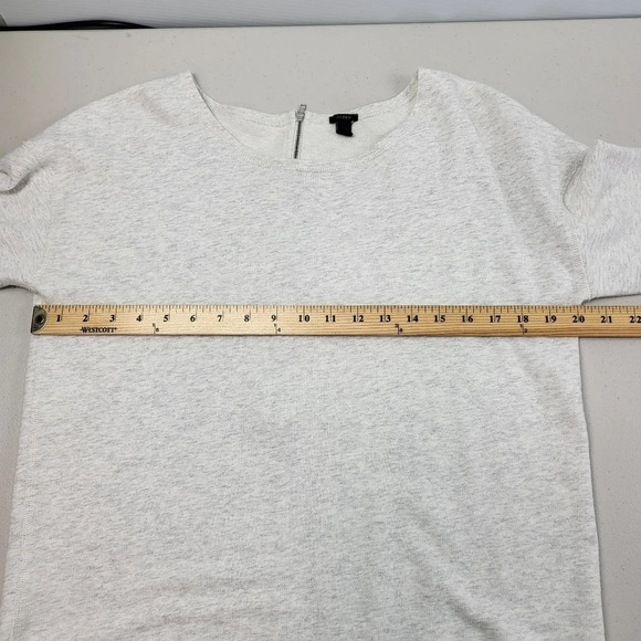 J Crew Sweatshirt Tunic Gray Back Zip Small - Picture 12 of 12